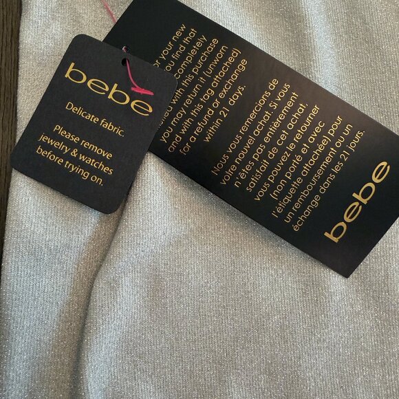 Bebe Metallic Shimmer Cutout Back Bodycon Dress – NWT – Size S - Picture 5 of 6